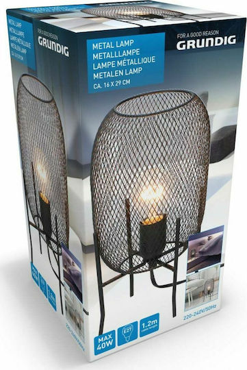 Grundig Dekorative Lampe mit Fassung für E27 Lampe Schwarz