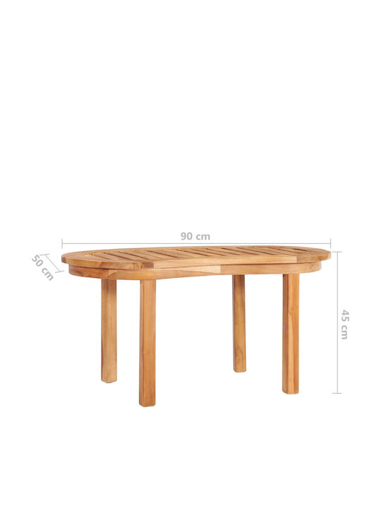 Sitting Room Table for Small Outdoor Spaces from Teak 90x50x45cm