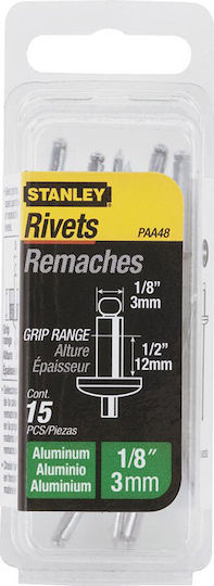 Stanley Πριτσίνια Αλουμινίου M3x12mm 15τμχ