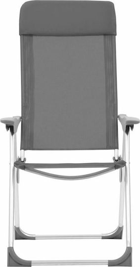 vidaXL Chair Beach Aluminium Gray Set of 2pcs