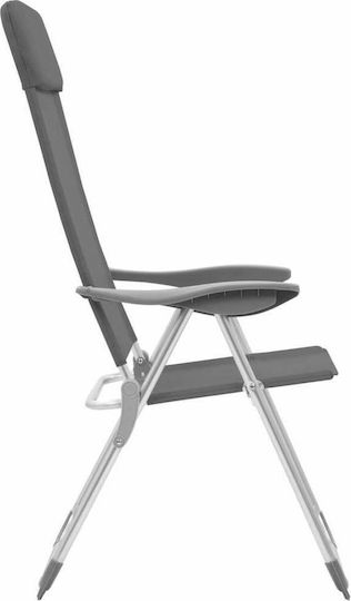 vidaXL Chair Beach Aluminium Gray Set of 2pcs