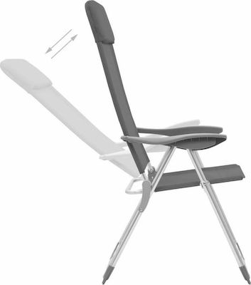 vidaXL Chair Beach Aluminium Gray Set of 2pcs