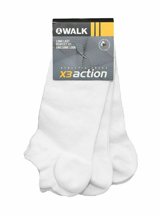 Walk Women's Solid Color Socks White 3Pack