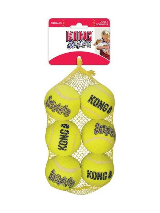 Kong Squeakair Tennis Training Toy Dog With Sound Medium Yellow 6pcs 47013