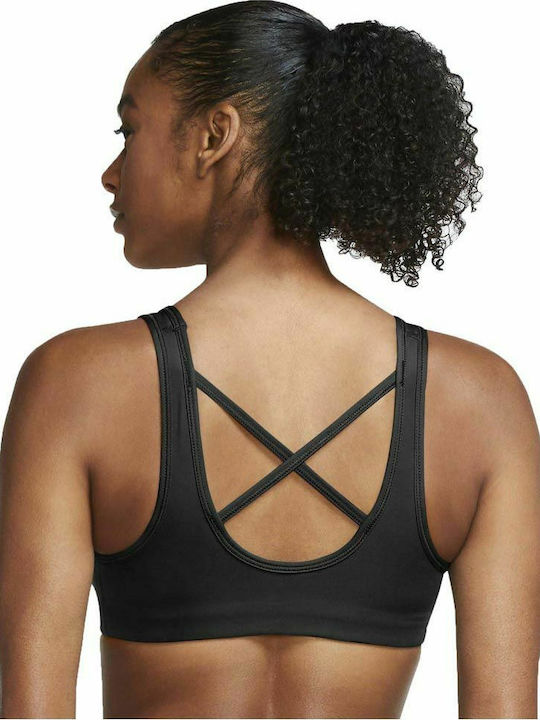 Nike Dri-Fit T Swoosh Icon Clash Γυναικείο Αθλητικό Μπουστάκι Μαύρο με Αφαιρούμενη Ενίσχυση
