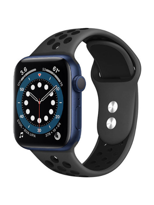 Crong Duo Sport Armband Schwarz (Apple Watch 44/45/46mm/Ultra 49mm)