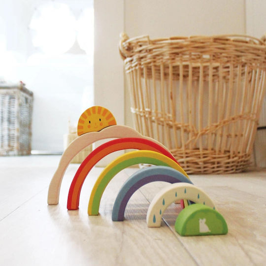 Tender Leaf Toys Shape Sorting Toy Wooden 3D Rainbow made of Fabric for 18++ Months