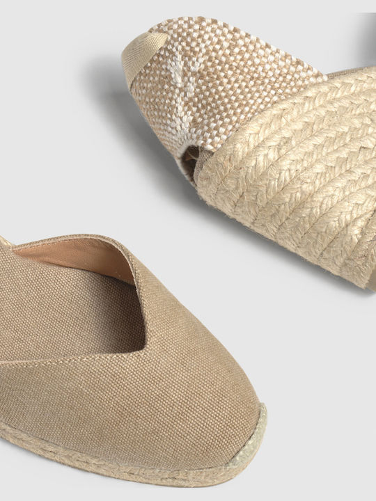 Chiara Women's Fabric Platform Espadrilles Beige