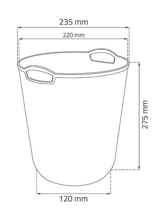 Curver Knit Office Plastic Waste Bin 7lt Beige 23.5x23.5x27.5cm