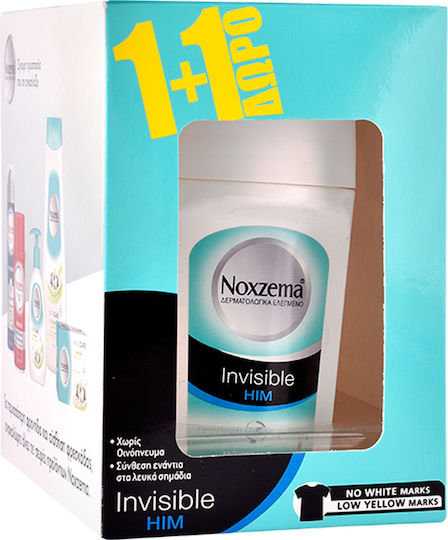 Noxzema Invisible Him Antiperspirant Αποσμητικό 48h σε Roll-On 2x50ml
