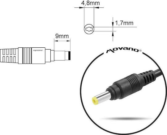 Mitsu Laptop Charger 90W 19V 4.74A for Compaq / HP / LG with Detachable Power Cable