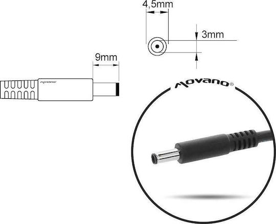 Mitsu Laptop Charger 65W 19.5V 3.34A for Dell with Power Adapter