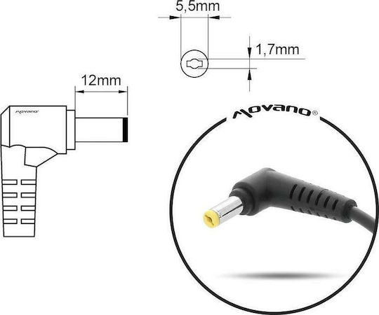 Mitsu Laptop Charger 90W 19V 4.74A for Acer with Detachable Power Cable
