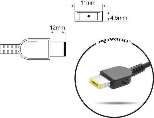 Mitsu Laptop Charger 45W 20V 2.25A for Lenovo with Detachable Power Cable