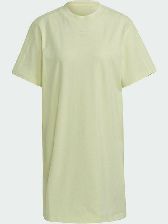 Summer Mini Athletic T-Shirt Short Sleeve Dress Haze Yellow