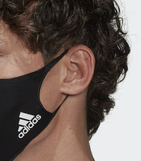 adidas Μάσκα Προστασίας Υφασμάτινη Medium Black / Legend Ink / Power Red HF7047 3τμχ