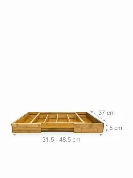 Relaxdays Drawer Cutlery Tray Opening Wooden 31.5x37x5cm Brown