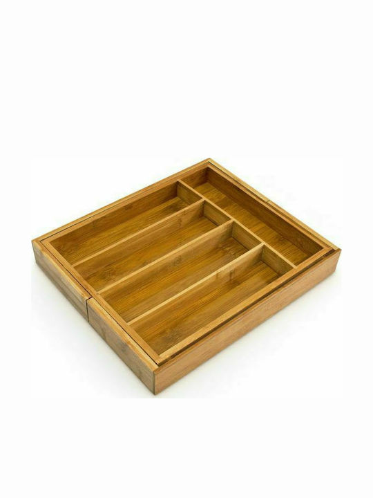 Relaxdays Drawer Cutlery Tray Opening Wooden 31.5x37x5cm Brown