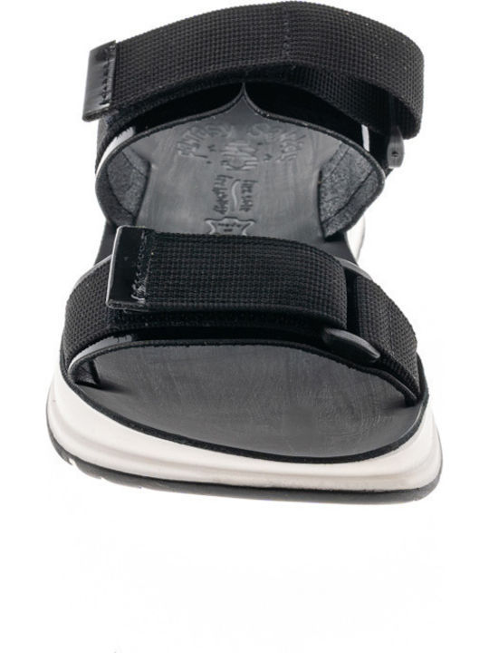 Adele Leather Women's Flat Sandals Anatomic in Black Color