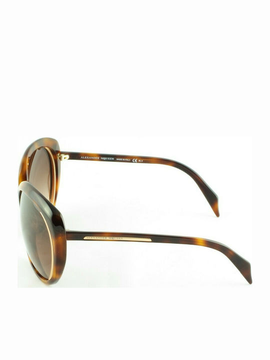 Alexander McQueen Women's Sunglasses with Brown Tartaruga Acetate Frame and Brown Gradient Lenses AMQ 4192/S OCW/J6