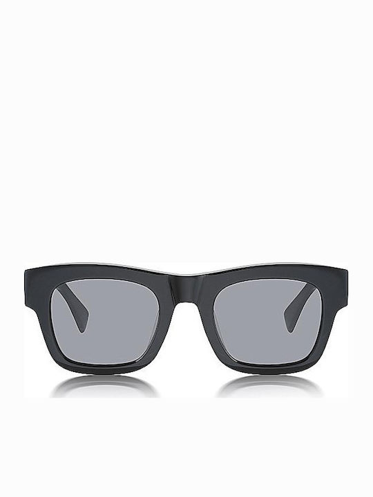 Oscar & Frank Le Boss Unisex Sunglasses with Black Plastic Frame and Black Lens