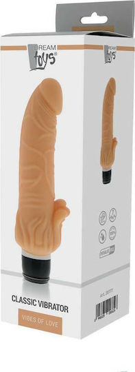Seven Creations Purrfect Silicone Classic with Clit Stim 7 Powerful Functions Realistic Vibrator 17.78cm Flesh