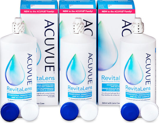 Johnson & Johnson Acuvue Revitalens Contact Lens Solution 3x360ml