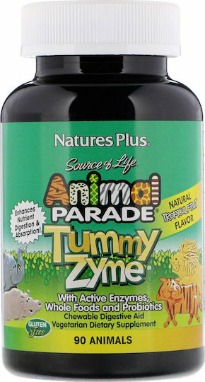 Nature's Plus Animal Parade Tummy Zyme Тропически Плодове 90 Дъвчащи Таблетки