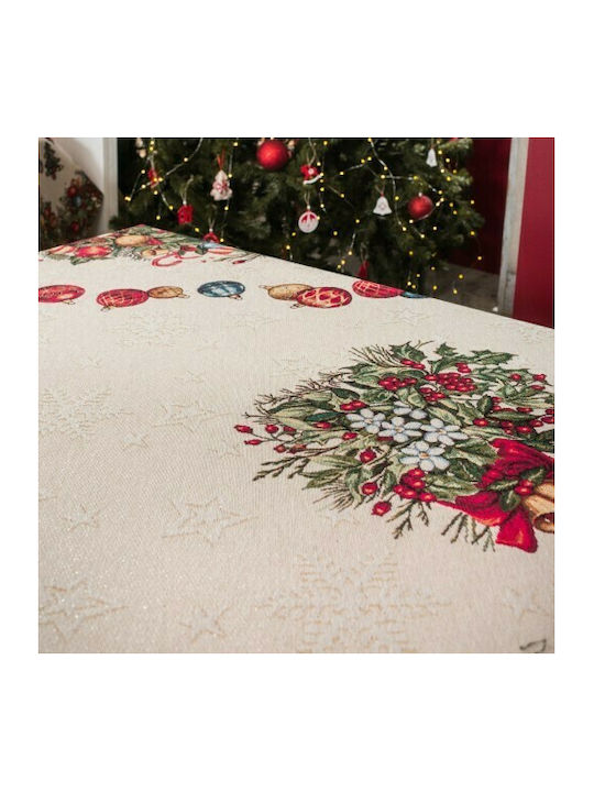 Teoran Tree Christmas Fabric Tablecloth Ornament L180xW140cm