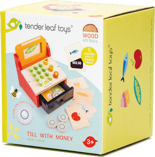 Tender Leaf Toys Дървена Касова Машина С Дървени Пари За 3+ Години