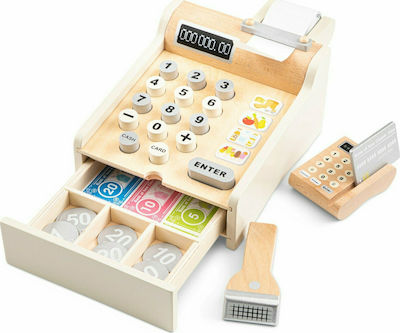 New Classic Toys Kinderkasse Ταμειακή Μηχανή aus Holz für 3+ Jahre