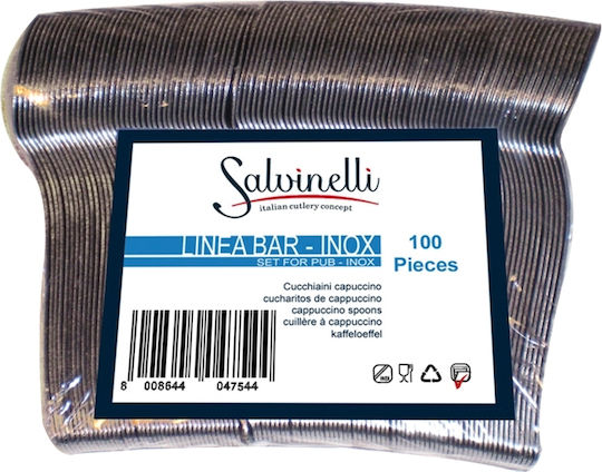 Salvinelli Kaffee/Tee Rostfreier Stahl Silber 13cm F100CARI 100 Stück