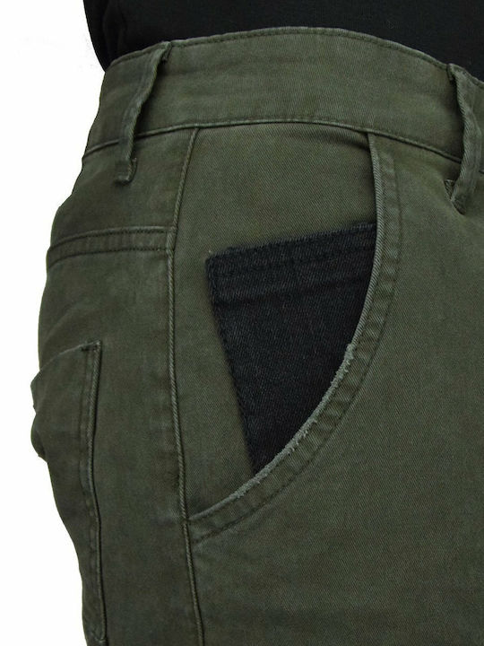 T0190 Trousers Cargo Elastic in Slim Fit Khaki
