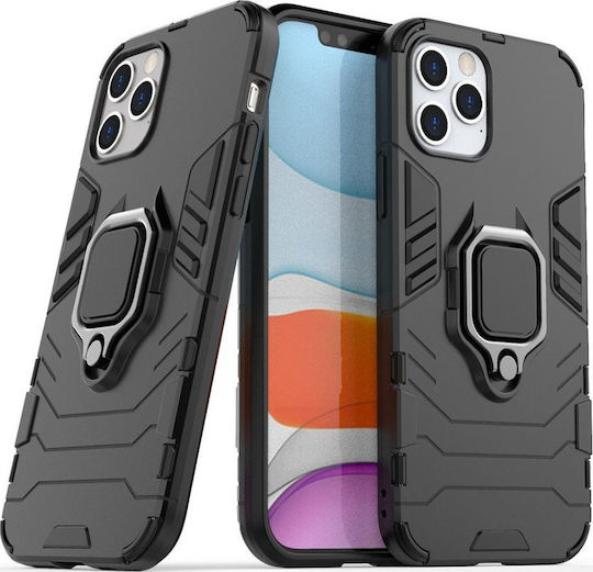Ring Armor Tough Rugged Back Cover Πλαστικό Μαύρο (iPhone 12 Pro Max)