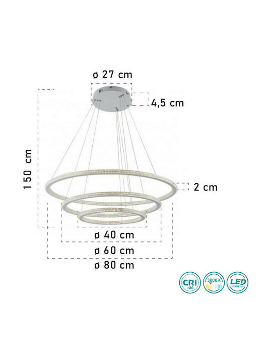 Fan Europe LED Deckenleuchte Weiß LED mit Warmweißem Licht 80cm