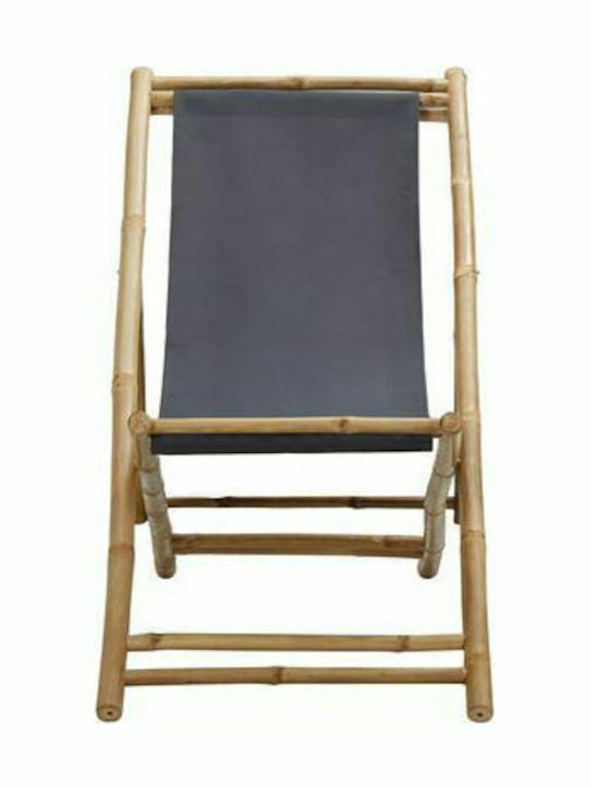 Deckchairs Bamboo with Gray Fabric 108x60x62cm