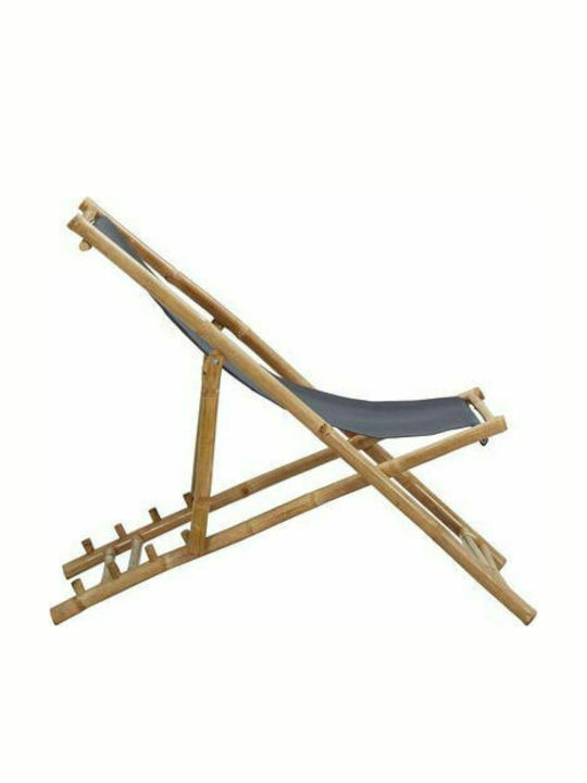 Deckchairs Bamboo with Gray Fabric 108x60x62cm