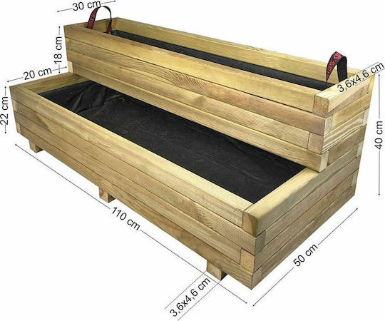Tesias Planter Box Lemn Bej 50x110x40cm.