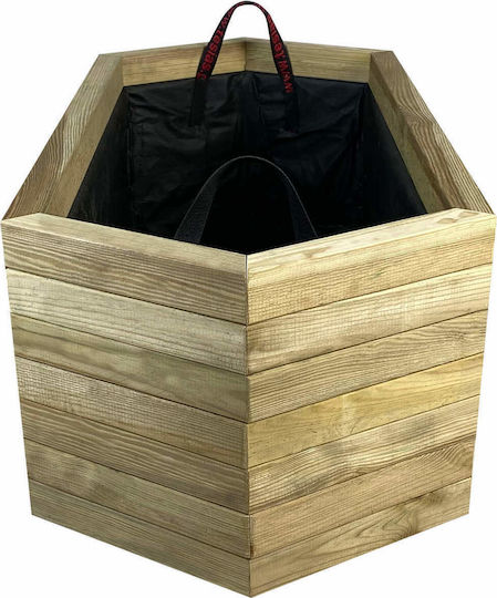 Tesias Wooden Hexagonal Planter Box Wooden Beige 36.5x85x36cm.