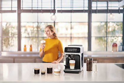 Philips Series 3200 Automatic Espresso Coffee Machine 1500W Power 15bar Pressure for Cappuccino with Grinding Mill White EP3243/50