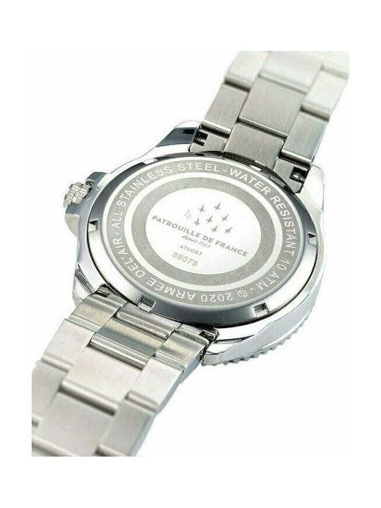 Patrouille De France Herrenuhr 47mm Batterie mit Silber Metallarmband