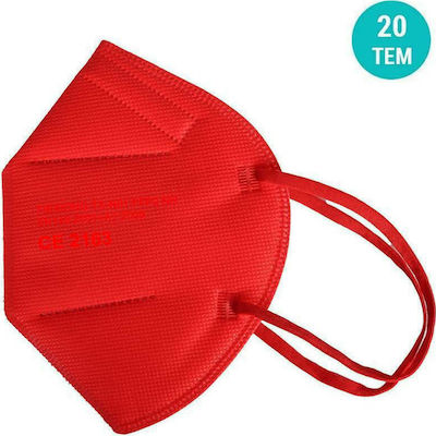 Tiexiong Disposable Protective Mask FFP2 Red 20pcs