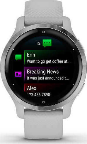 Garmin Venu 2S Edelstahl 40mm Wasserdicht Smartwatch mit Pulsmesser (Silver / Mist Gray)