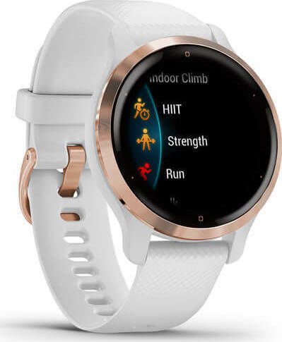 Garmin Venu 2S Edelstahl 40mm Wasserdicht Smartwatch mit Pulsmesser (Rose Gold / White)