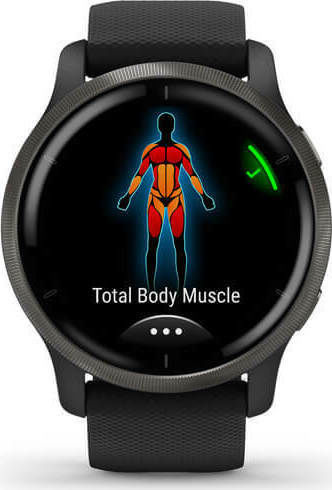 Garmin Venu 2 Oțel inoxidabil 45mm Rezistent la apă Smartwatch (Ardezie / Negru)