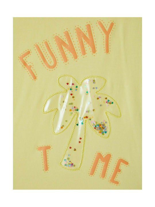 Name It Kids T-shirt Yellow Funny Time