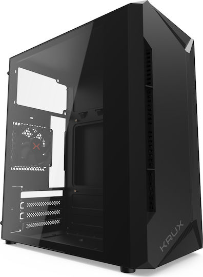 Krux Astro Cube Gaming Middle Tower Carcasă Calculator cu Fereastră Laterală Negru