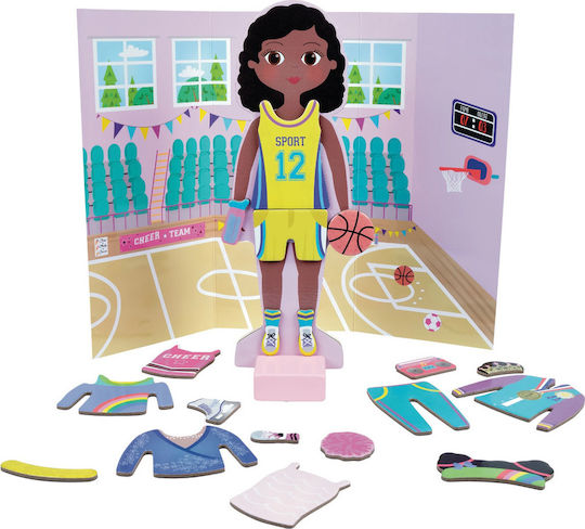 Floss & Rock Magnetic Construction Toy Dress Wooden Magnetic Doll Zoey For Children 3+ Years