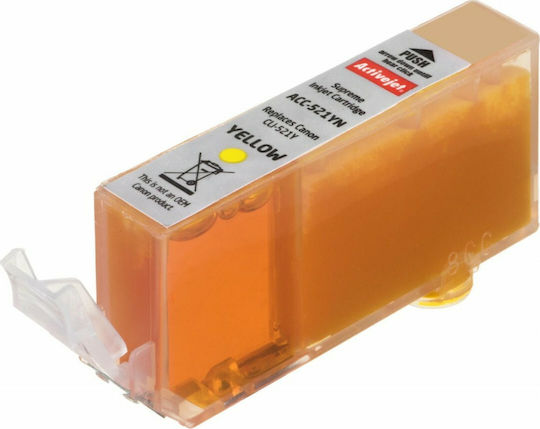 Active Jet Inkjet Printer Compatible Ink Canon CLI-521Y 10ml Yellow