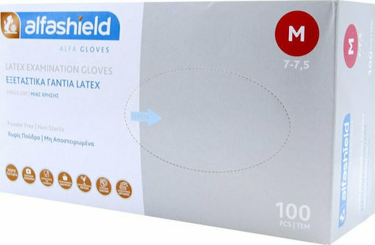 Karabinis Medical Alfashield Alfa Gloves Латексови Ръкавици Без Пудра 100 бр